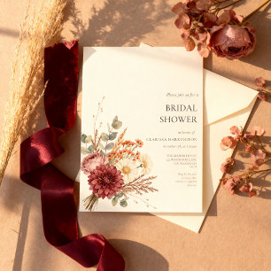 Convite Chuva de Noiva em Terracota de Borgonha Outonal