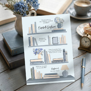 Convite Chuva de Noiva Estante de Livros da Biblioteca Azu
