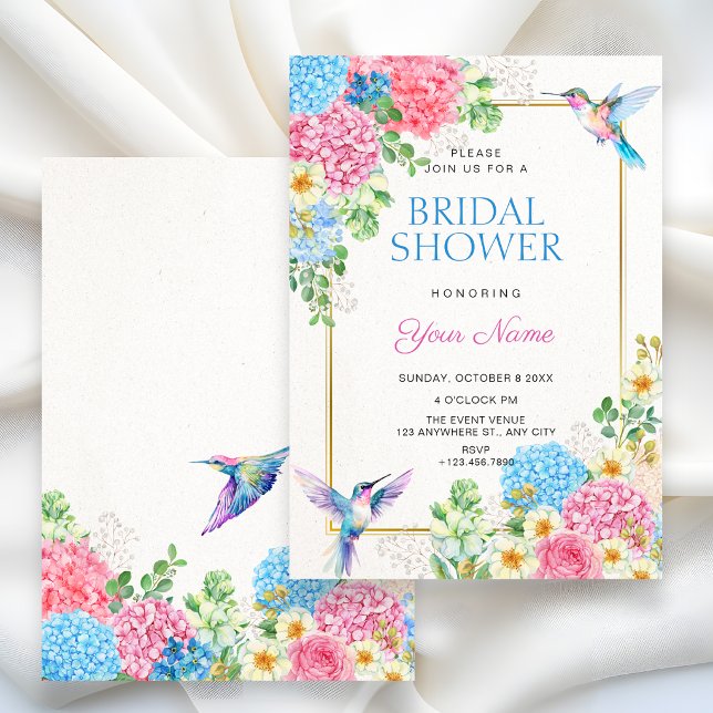 Convite Chuva de noiva estética floral pássaro (Criador carregado)