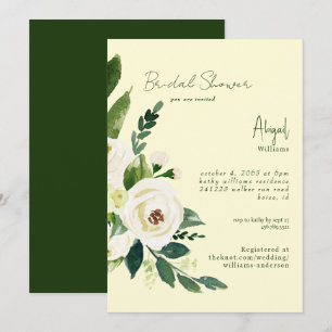 Convite Chuva de Noiva Floral Amarela e Verde Branco