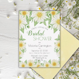 Convite Chuva de Noiva Floral Amarelo Branco Margaridas Ro