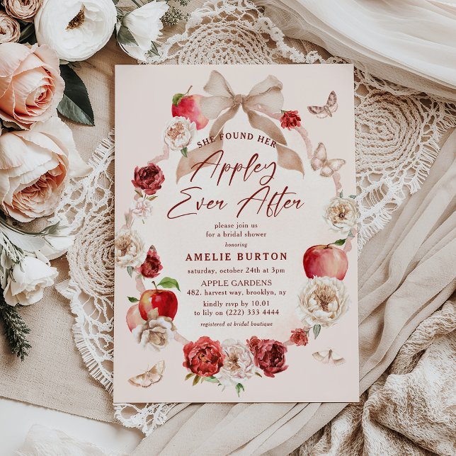 Convite Chuva de Noiva Floral Appley Ever After (Criador carregado)
