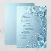 Chuva de Noiva Floral Decorativa Azul