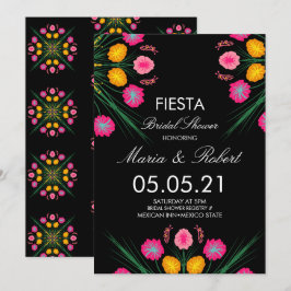 Convite Chuva de Noiva Floral Desenhada à Mão Mexicana Pre