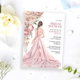 Convite Chuva de Noiva Floral Elegante Romântica com Rosas