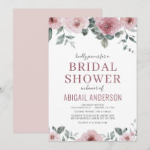Chuva de Noiva Floral em Aquarela Rosa Empoeirada