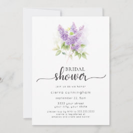 Convite Chuva de Noiva Floral Lilás Roxo