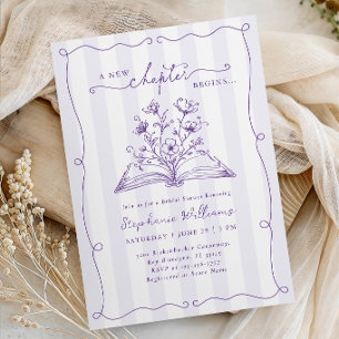 Convite Chuva de Noiva Floral Listrada de Lavanda
