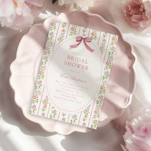 Convite Chuva de Noiva Floral Listrada Rosa Grandmillennia