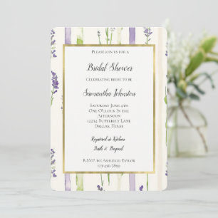 Convite Chuva de Noiva Floral Listras de Lavanda