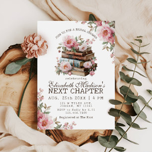 Convite Chuva de Noiva Floral Livro O Próximo Capítulo