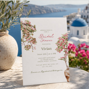 Convite Chuva de Noiva Floral Mediterrânea de Bougainville
