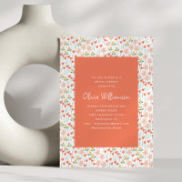 Chuva de Noiva Floral Retro Alegre Laranja