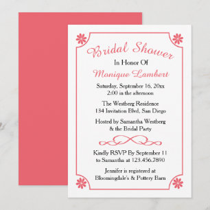 Convite Chuva de Noiva Floral Retro Rosa Casamento Flor