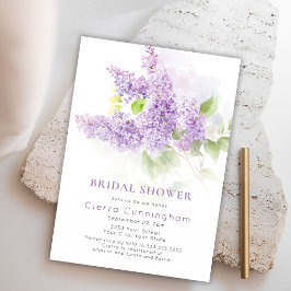 Convite Chuva de Noiva Floral Roxo Aquarela