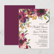 Chuva de Noiva Floral Roxo Rosa Dourado Elegante
