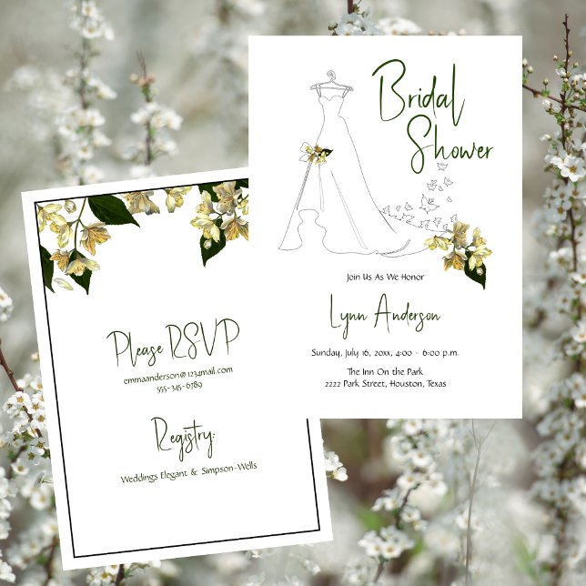 Convite Chuva de Noiva Floral Suave de Verão (Bridal Shower Soft Summer Floral Invitation)