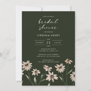 Convite Chuva de Noiva Floral Verde Elegante
