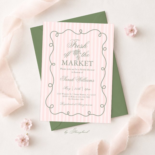 Convite Chuva de Noiva Fresh Off the Market (Criador carregado)
