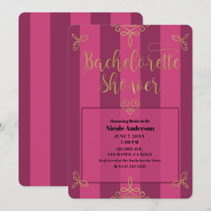 Convite Chuva de Noiva Glam Moderno Roxo e Dourado