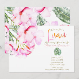 Convite Chuva de Noiva Havaiana Rosa Verde Oásis Tropical