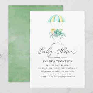 Convite Chuva de Noiva Infantil com Buquê Floral