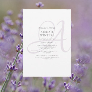 Convite Chuva de Noiva Inicial Lavanda Elegante