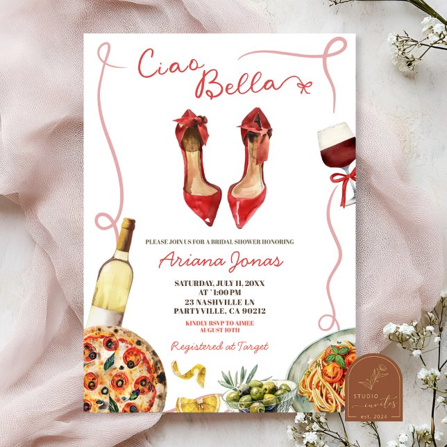 Convite Chuva de Noiva Italiana Ciao Bella  (Criador carregado)