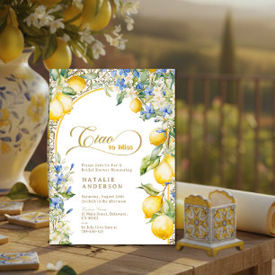 Convite Chuva de Noiva Italiana Floral Limão Ciao To Miss