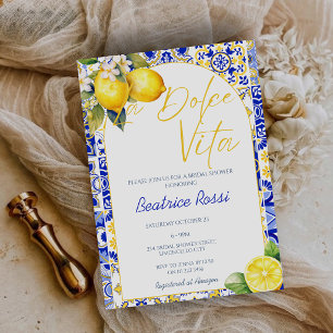 Convite Chuva de Noiva La Dolce Vita Limão Amalfi Positano
