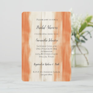 Convite Chuva de Noiva Listras Laranja Pêssego Creme