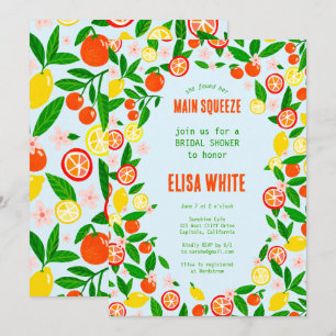 Convite CHUVA DE NOIVA MAIN SQUEEZE Citrus Summer Bright