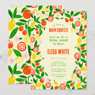 Convite CHUVA DE NOIVA MAIN SQUEEZE Citrus Summer Bright