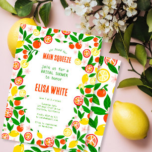 Convite CHUVA DE NOIVA MAIN SQUEEZE Citrus Summer Bright