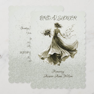 Convite Chuva de Noiva Marrom Monocromática Casamento