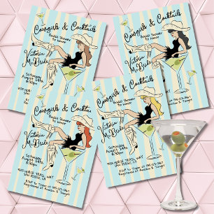 Convite Chuva de Noiva Martini Cowgirls e Coquetéis