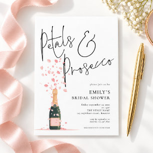 Convite Chuva de Noiva Modern Petals Prosecco