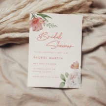 Chuva de Noiva Moderna em Rosa com Letra de Floral