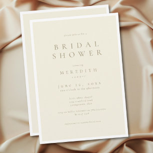 Convite Chuva de Noiva Moderna Minimalista Elegante Creme