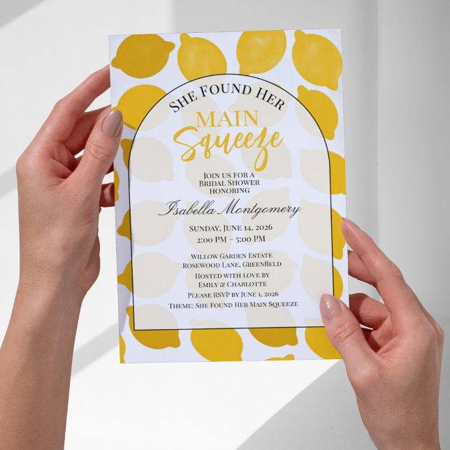Convite Chuva de Noiva Moderna Minimalista Main Squeeze (Modern Minimal Main Squeeze Bridal Shower Invitations)