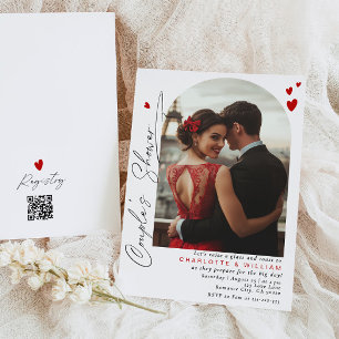 Convite Chuva de noiva moderna simples para casais