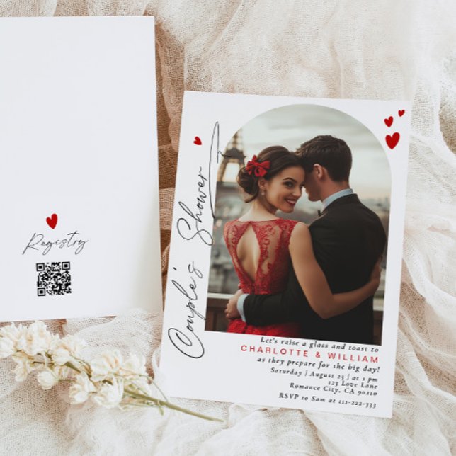 Convite Chuva de noiva moderna simples para casais (Criador carregado)