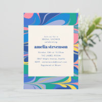 Chuva de Noiva Ousada de Mármore Retro Azul