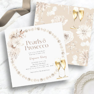 Convite Chuva de Noiva Pérolas e Prosecco