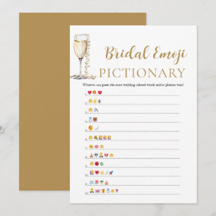 Convite Chuva de Noiva Pérolas & Prosecco Emoji Pictionary