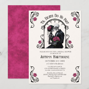 Convite Chuva de Noiva Pink Gothic Até que a Morte nos Sep