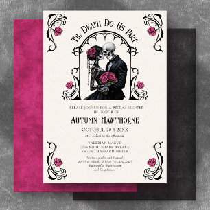 Convite Chuva de Noiva Pink Gothic Até que a Morte nos Sep