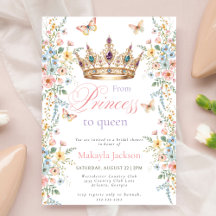 Chuva de noiva Princesa Coroa Dourada Floral Borbo