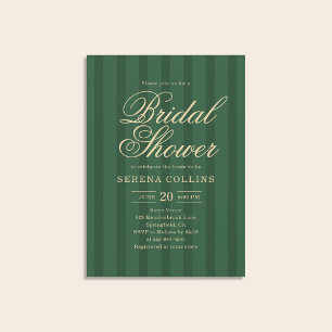 Convite Chuva de Noiva Verde Vintage Stripe