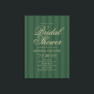 Convite Chuva de Noiva Verde Vintage Stripe